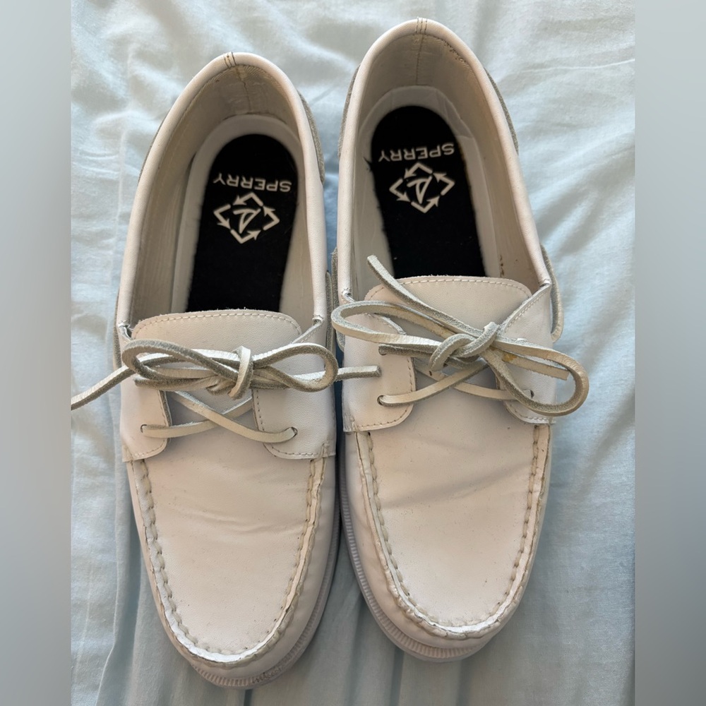 White Sperry Boat Shoes